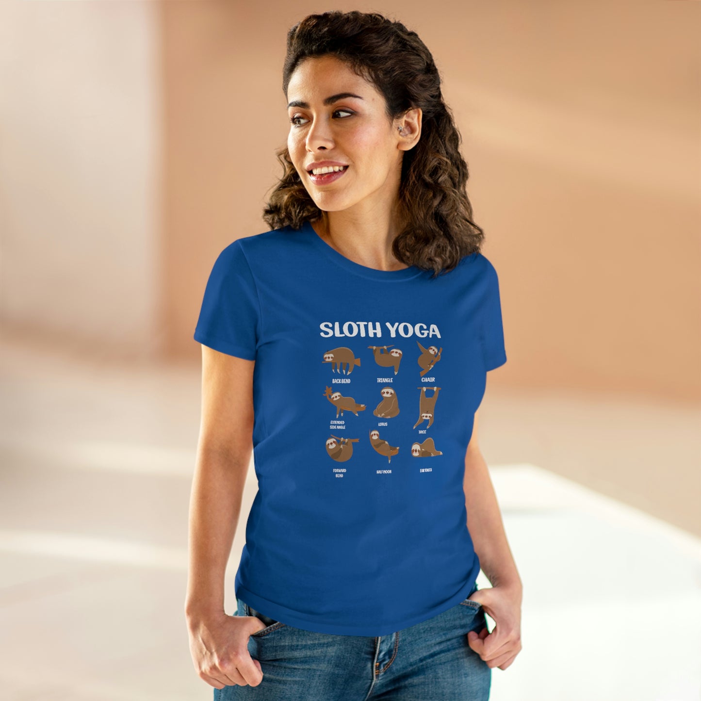 Sloth Yoga Women's Midweight Cotton Tee