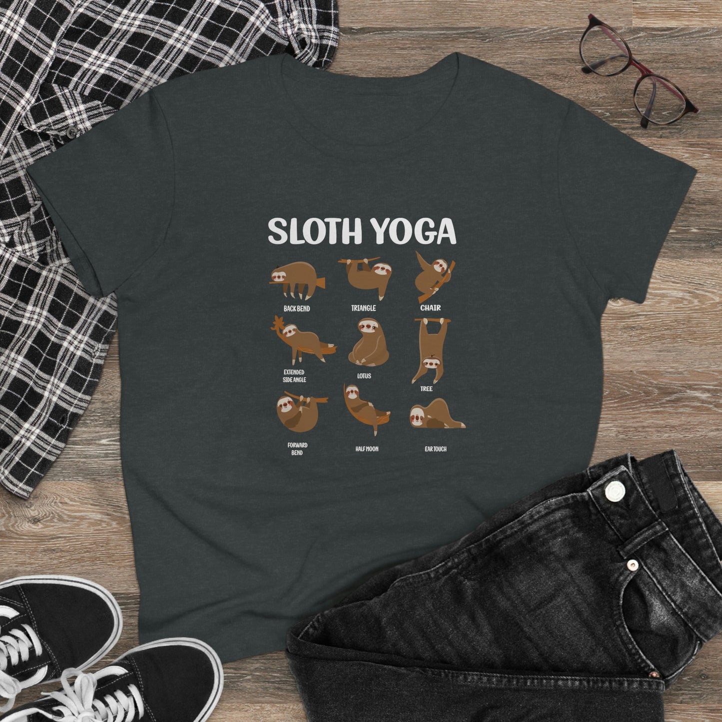 Sloth Yoga Women's Midweight Cotton Tee