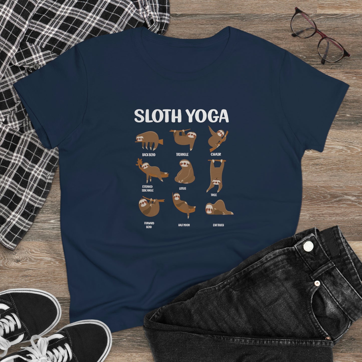 Sloth Yoga Women's Midweight Cotton Tee