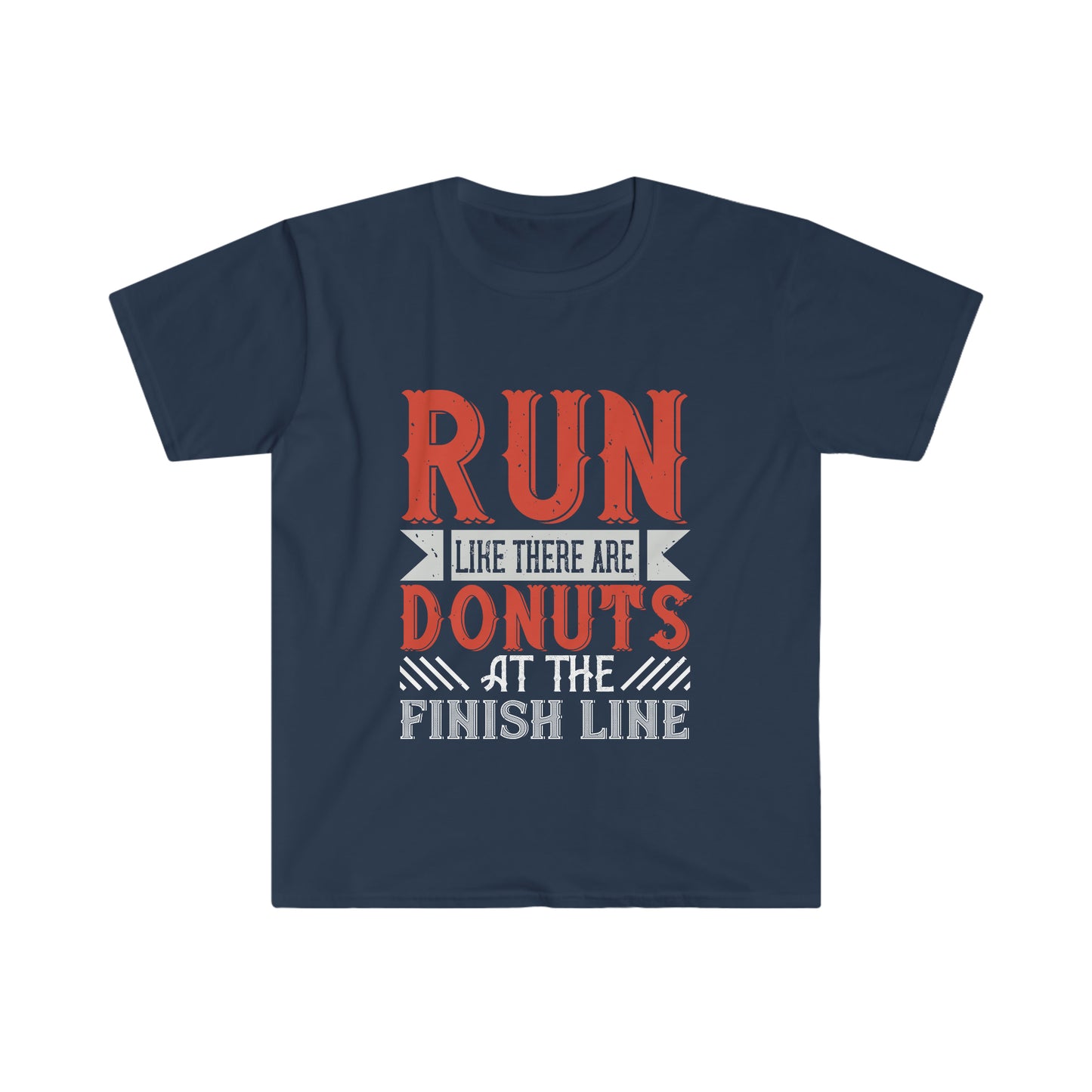 Run like there's Donuts at the finish line Unisex Softstyle T-Shirt