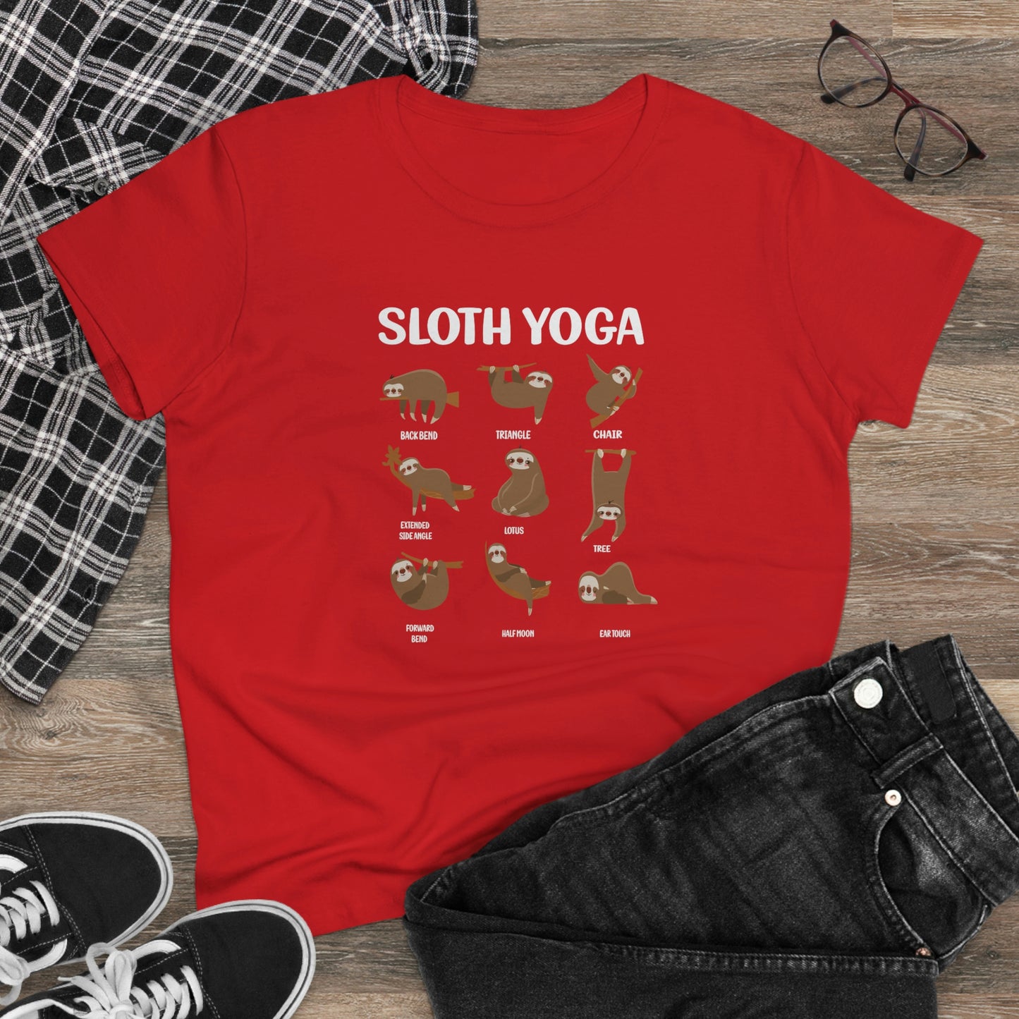 Sloth Yoga Women's Midweight Cotton Tee