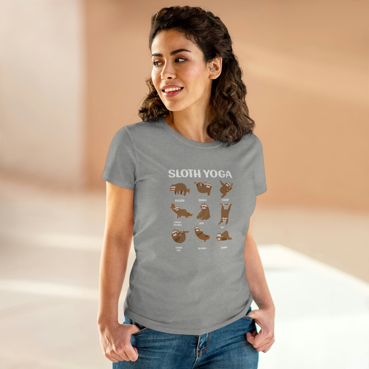 Sloth Yoga Women's Midweight Cotton Tee