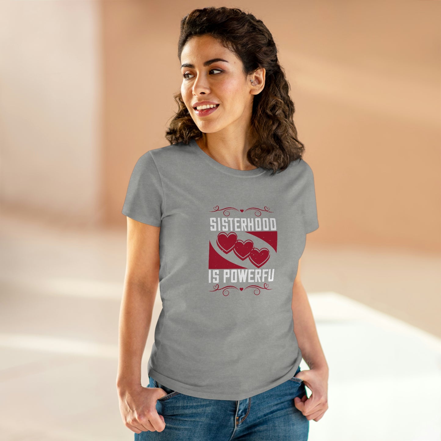 Sisterhood is Powerful Women's Midweight Cotton Tee