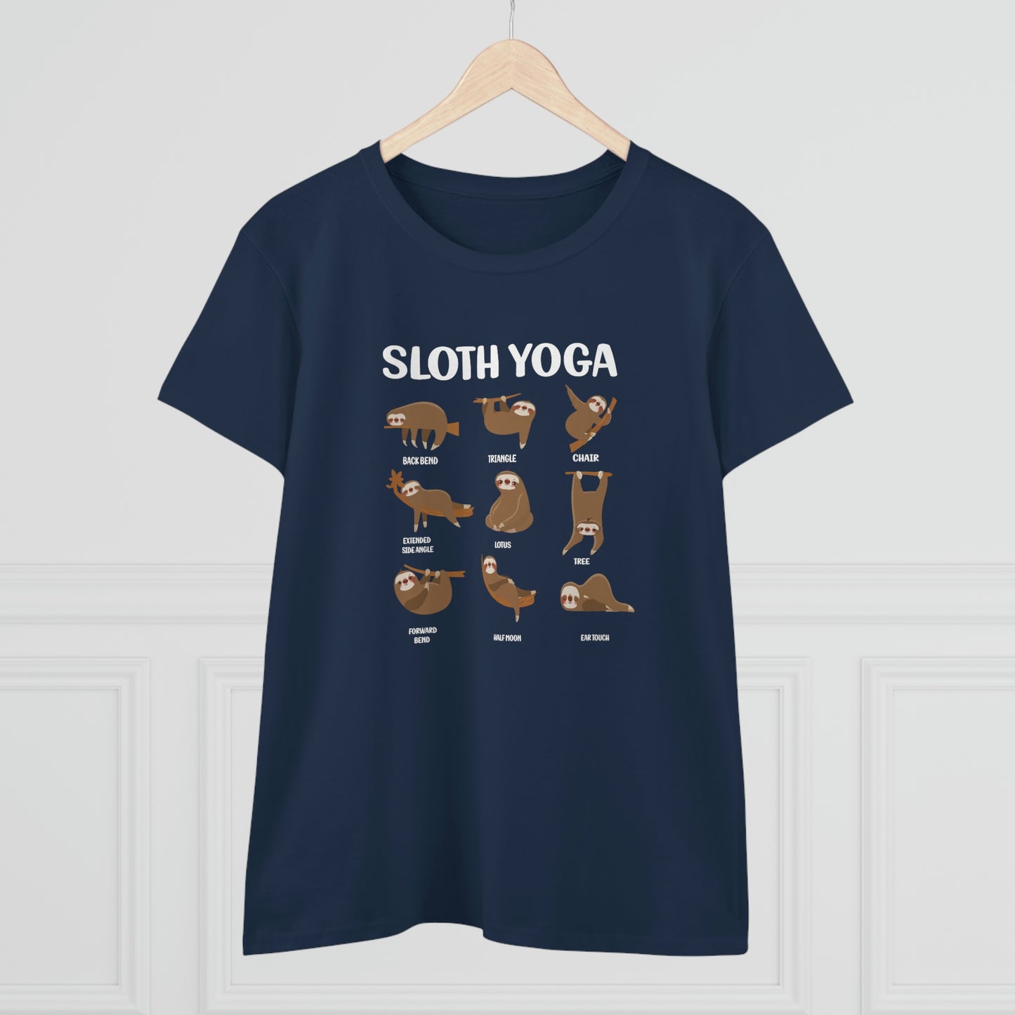 Sloth Yoga Women's Midweight Cotton Tee