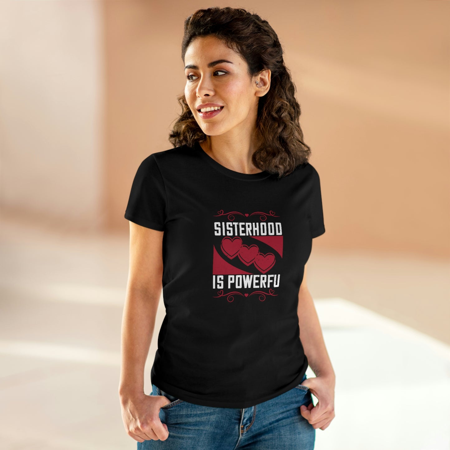 Sisterhood is Powerful Women's Midweight Cotton Tee