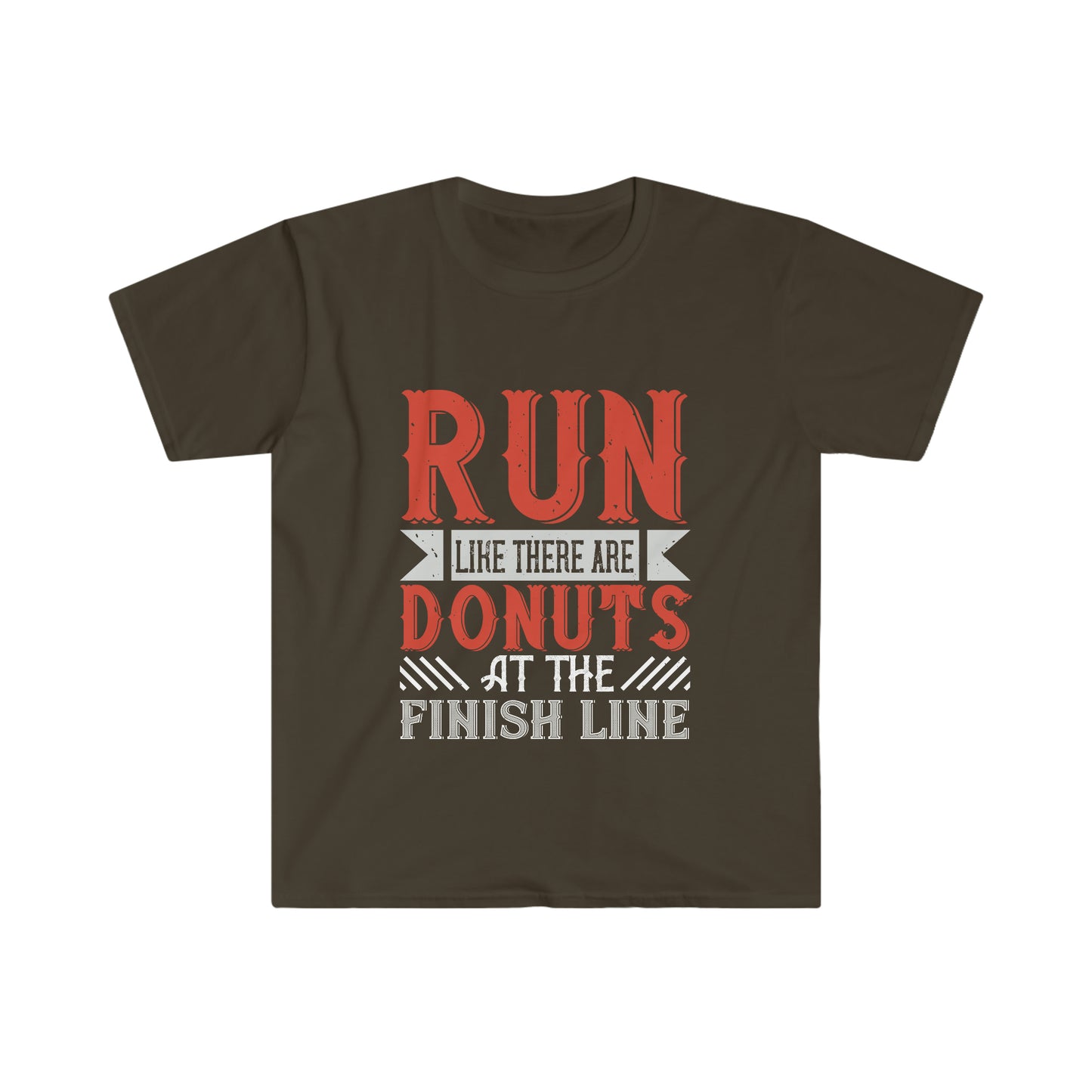 Run like there's Donuts at the finish line Unisex Softstyle T-Shirt