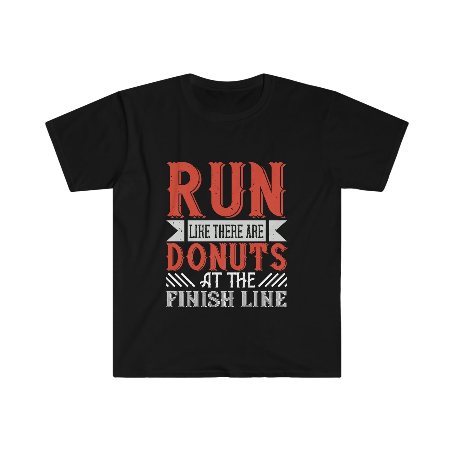 Run like there's Donuts at the finish line Unisex Softstyle T-Shirt