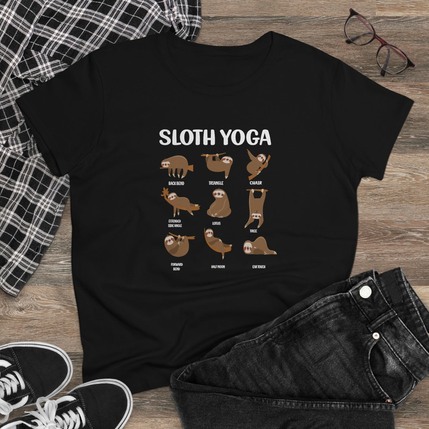 Sloth Yoga Women's Midweight Cotton Tee