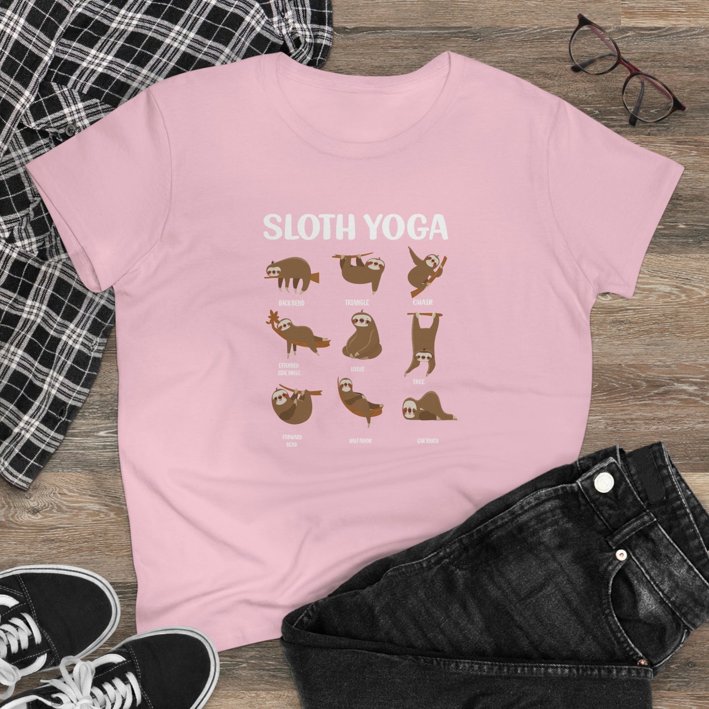 Sloth Yoga Women's Midweight Cotton Tee