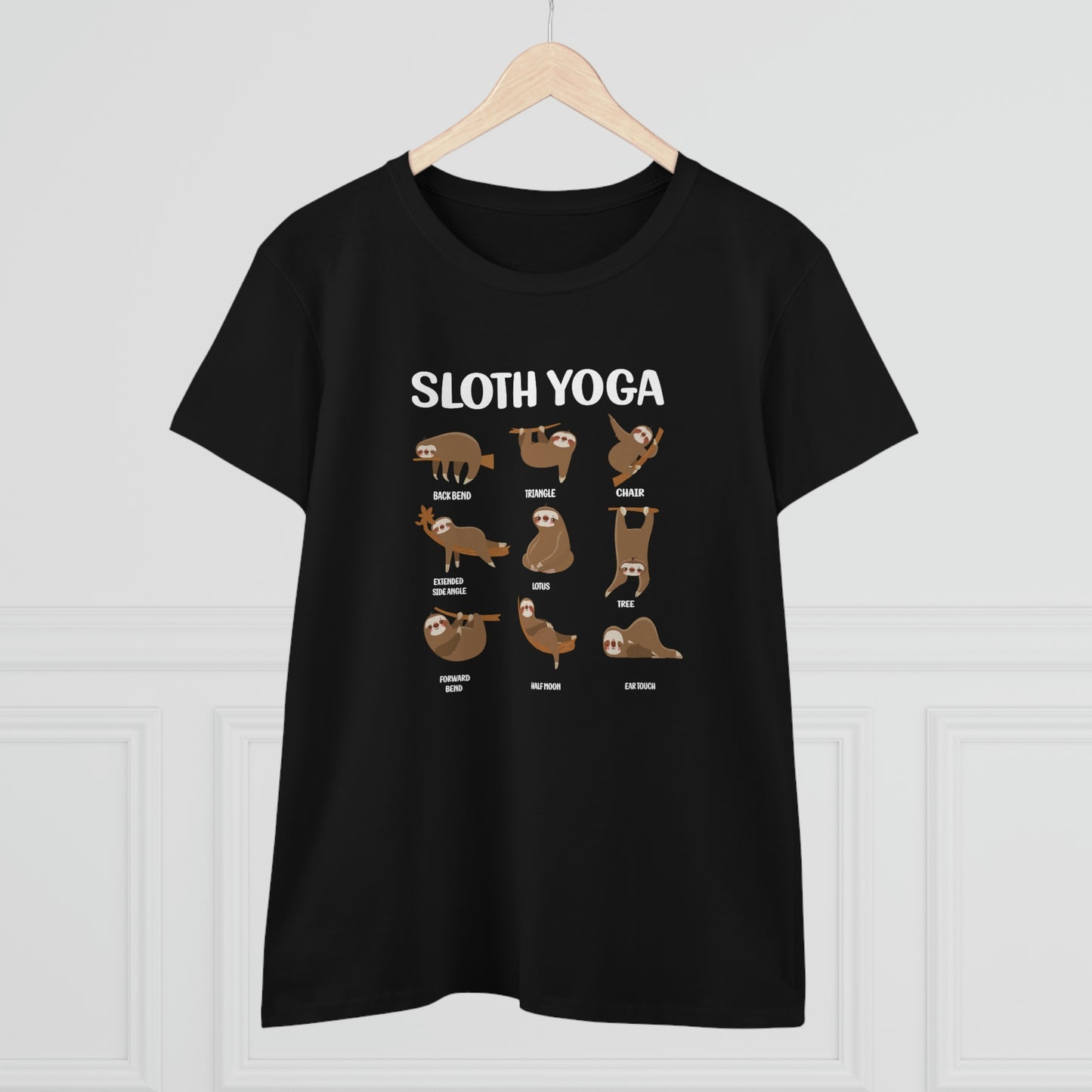 Sloth Yoga Women's Midweight Cotton Tee