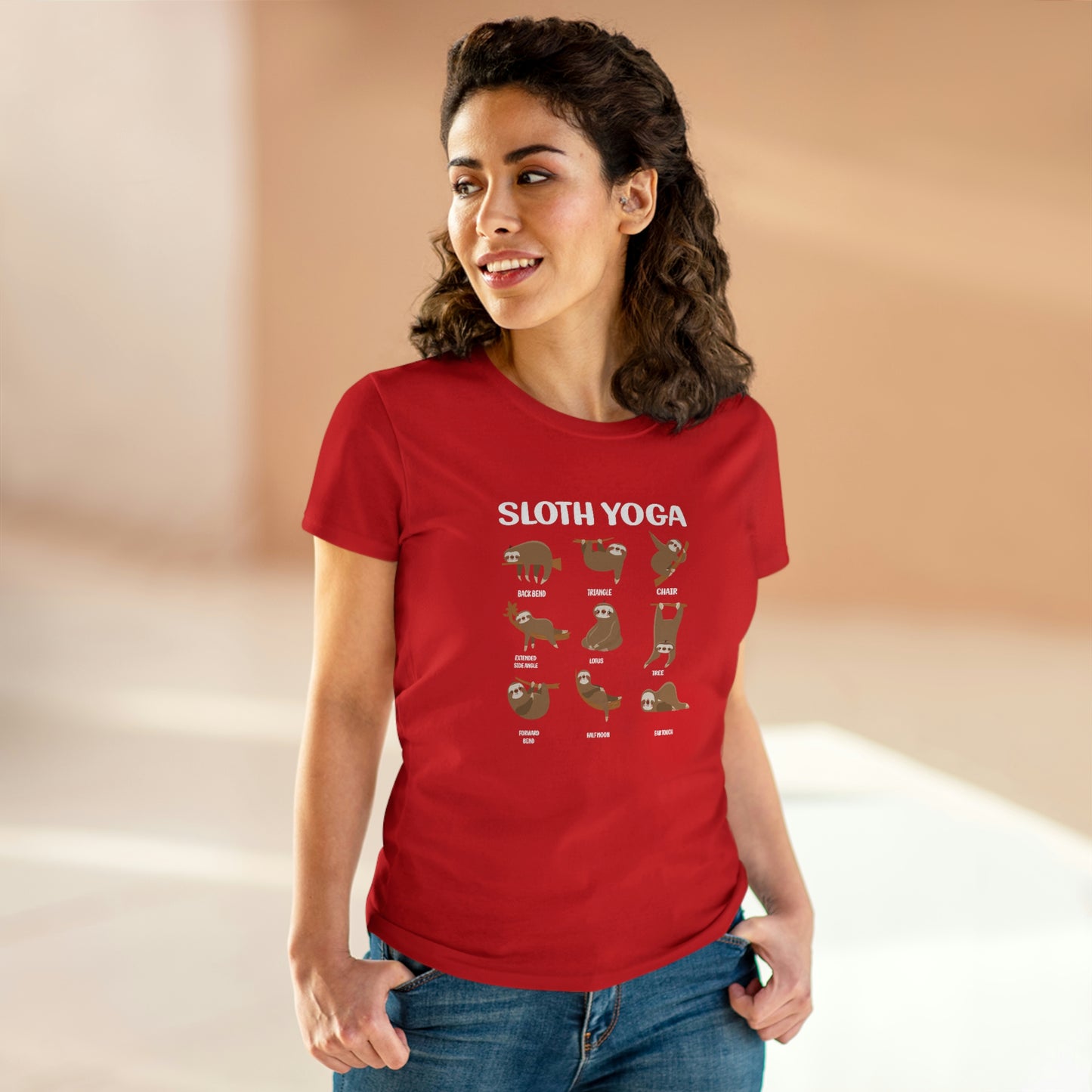 Sloth Yoga Women's Midweight Cotton Tee