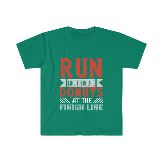 Run like there's Donuts at the finish line Unisex Softstyle T-Shirt