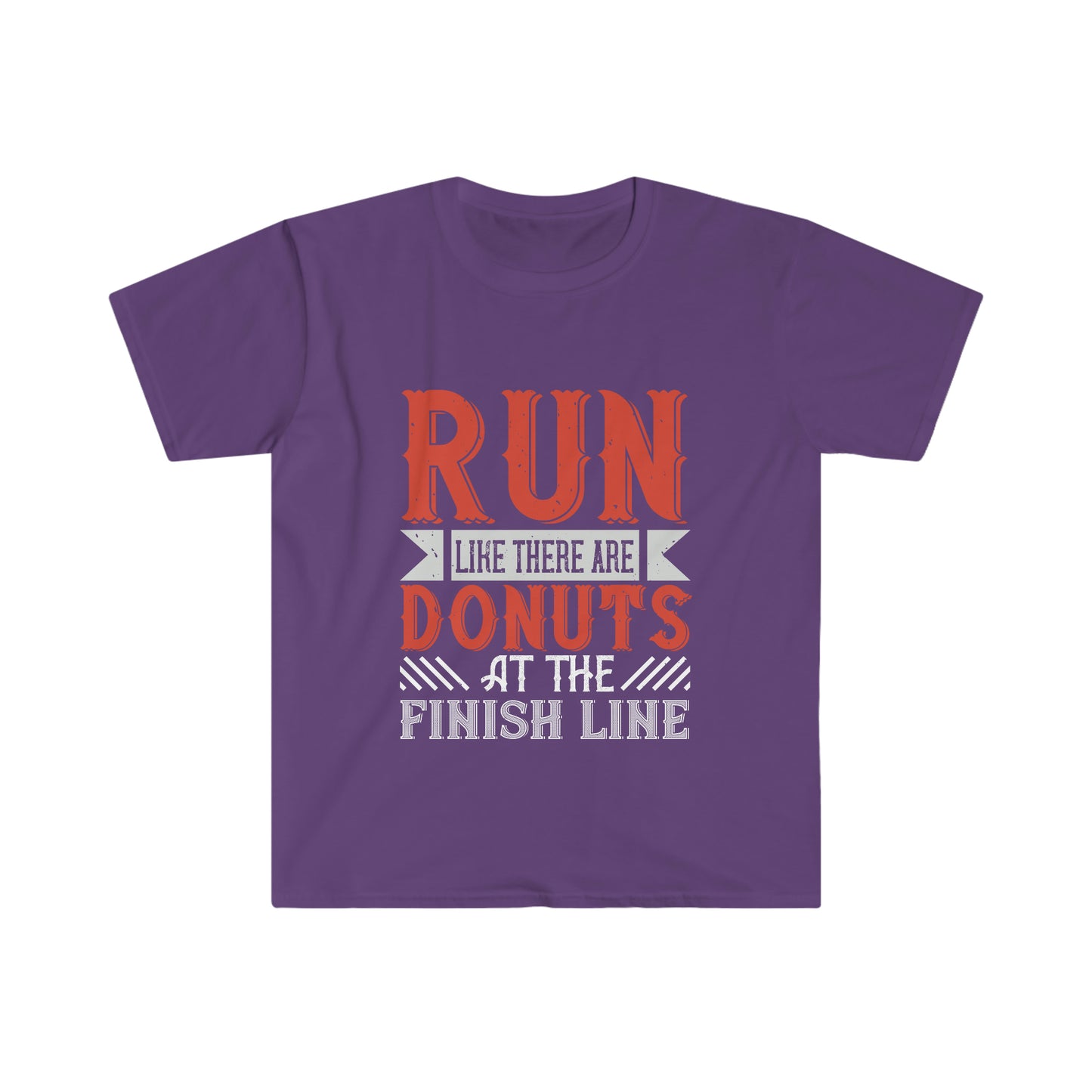 Run like there's Donuts at the finish line Unisex Softstyle T-Shirt