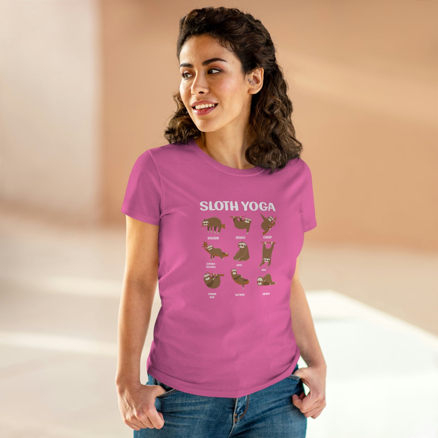 Sloth Yoga Women's Midweight Cotton Tee