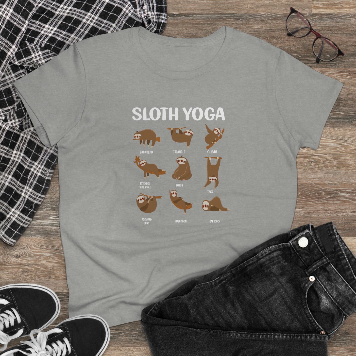 Sloth Yoga Women's Midweight Cotton Tee