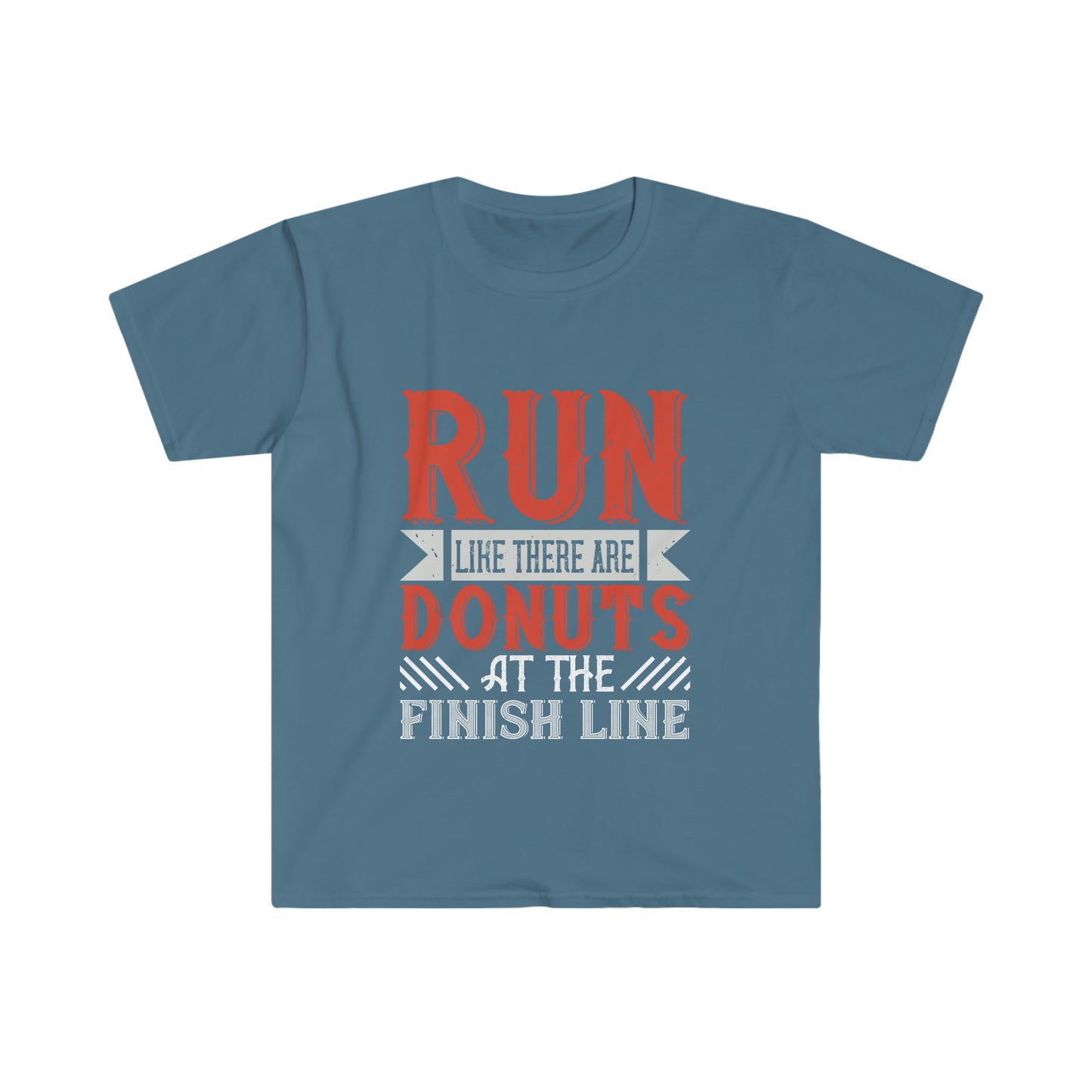 Run like there's Donuts at the finish line Unisex Softstyle T-Shirt