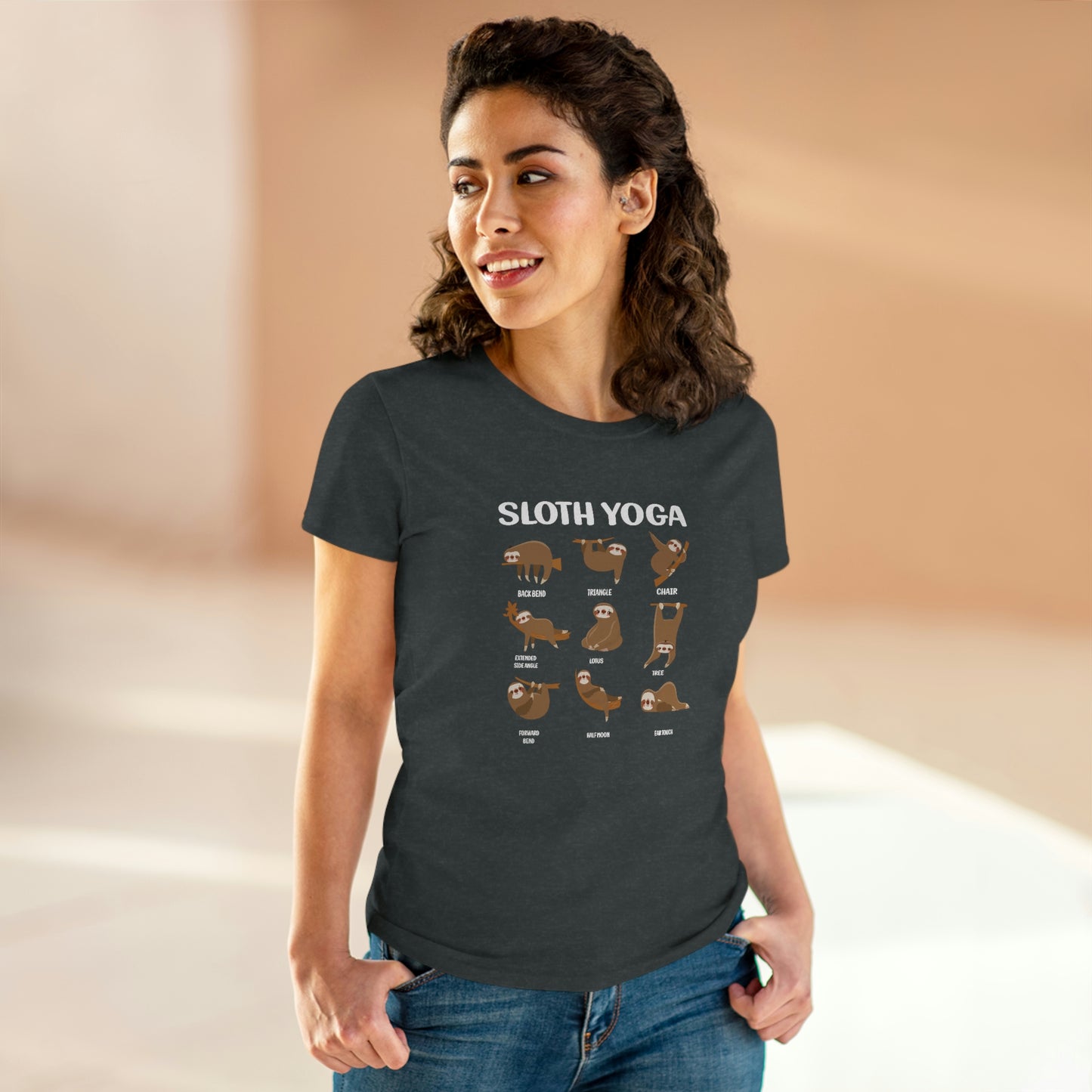 Sloth Yoga Women's Midweight Cotton Tee