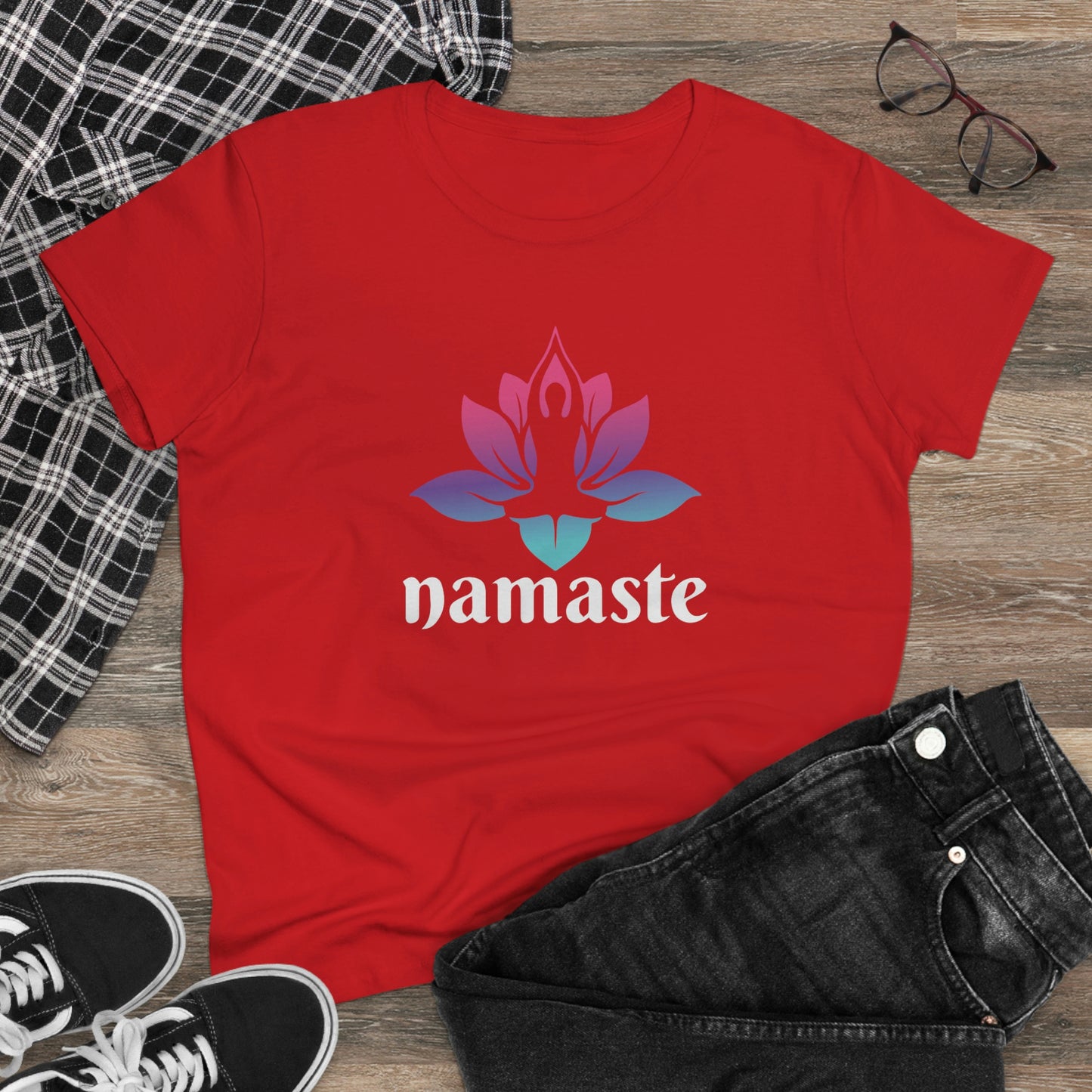 Namaste Yoga Women's Midweight Cotton Tee