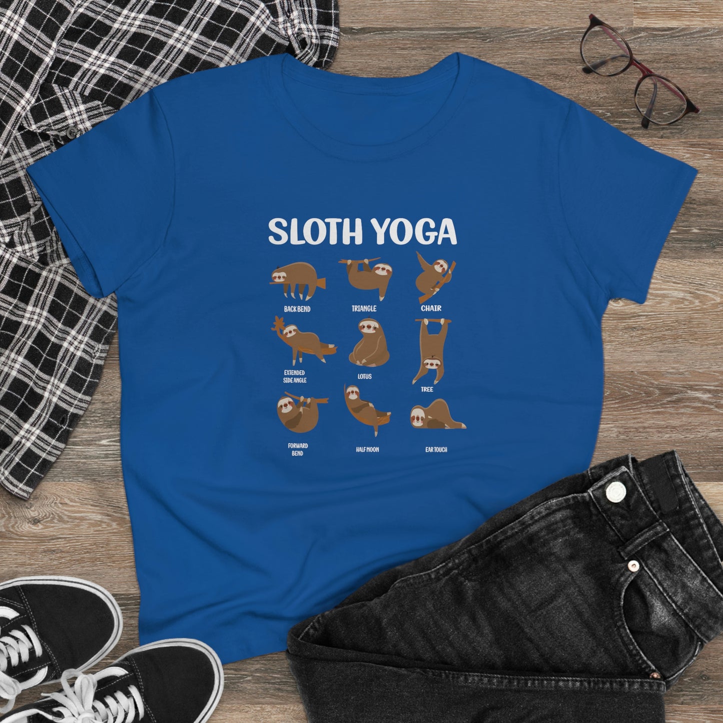 Sloth Yoga Women's Midweight Cotton Tee