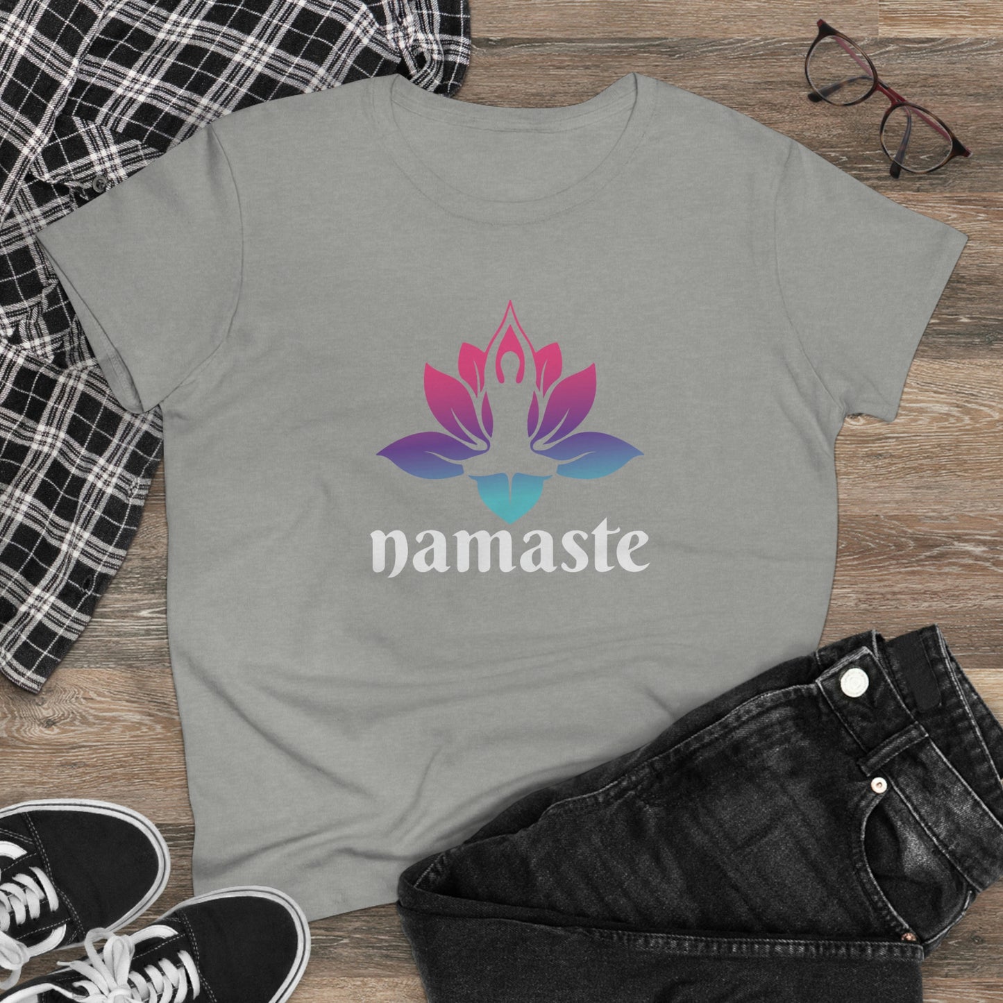 Namaste Yoga Women's Midweight Cotton Tee