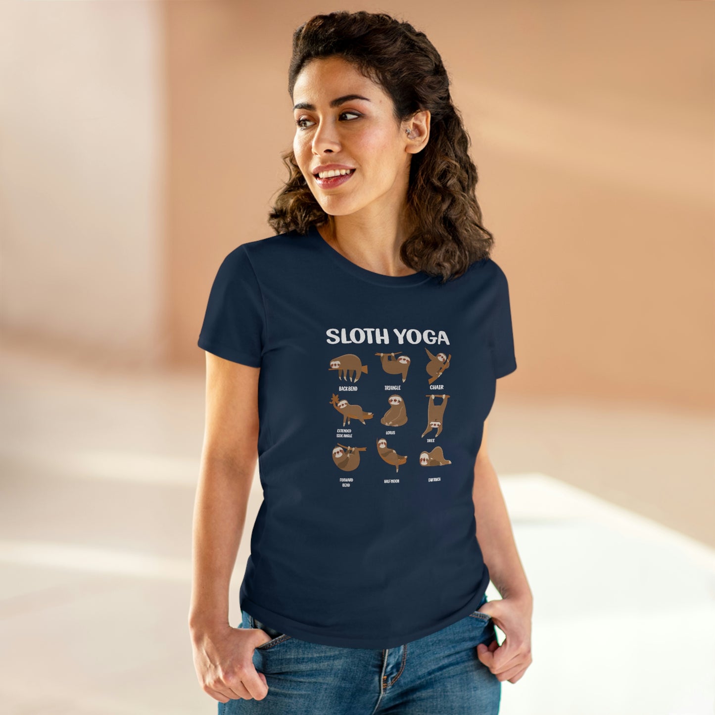 Sloth Yoga Women's Midweight Cotton Tee